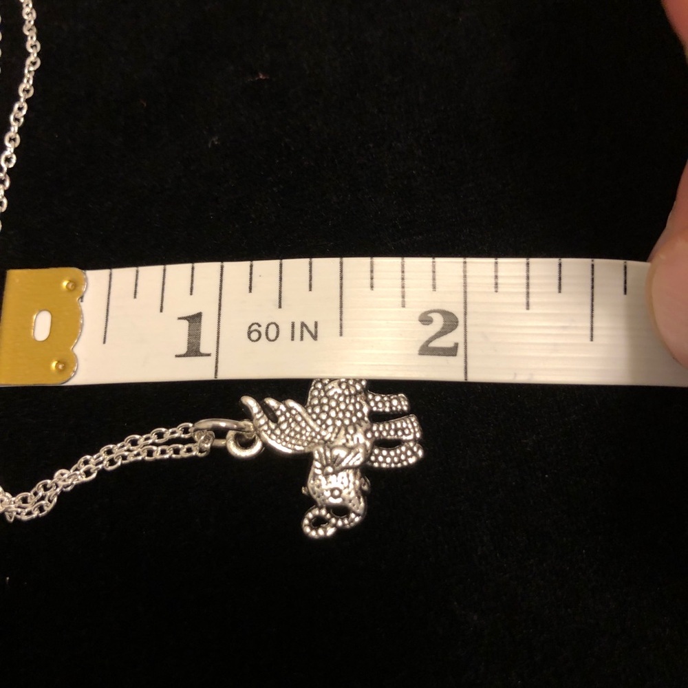 Silver Tone Flying Elephant Pendant Necklace - Picture 8 of 8